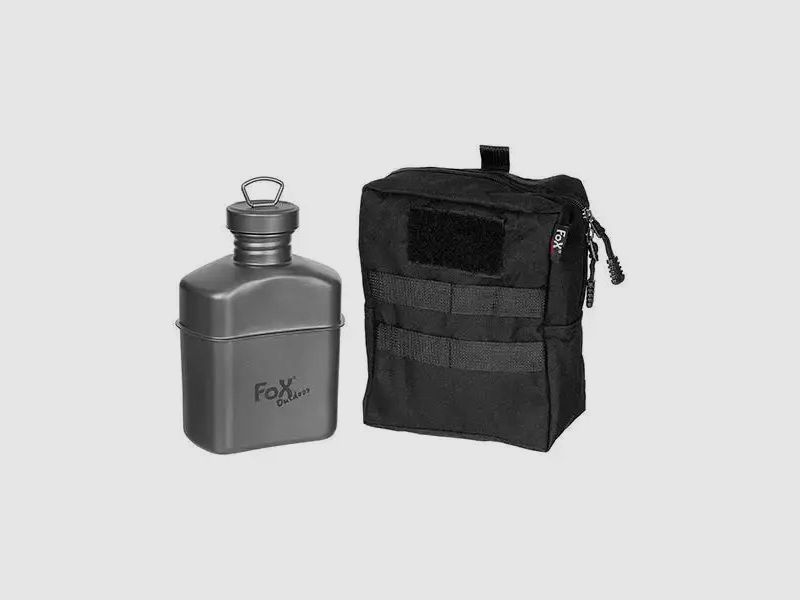 Fox Outdoor Fox Outdoor Trinkflasche Titan 1 L mit Tasche