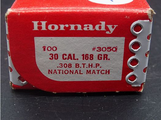 Hornady Geschosse Cal. 30 168gr BTHP 100 Stück BTHP Geschosse