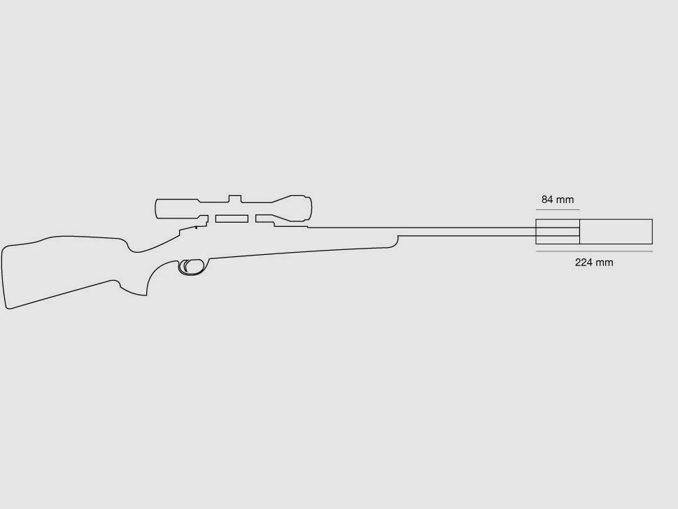 Hausken Jakt JD 224 MK2 Schalldämpfer 8mm S 18x1, billede 2 af 2