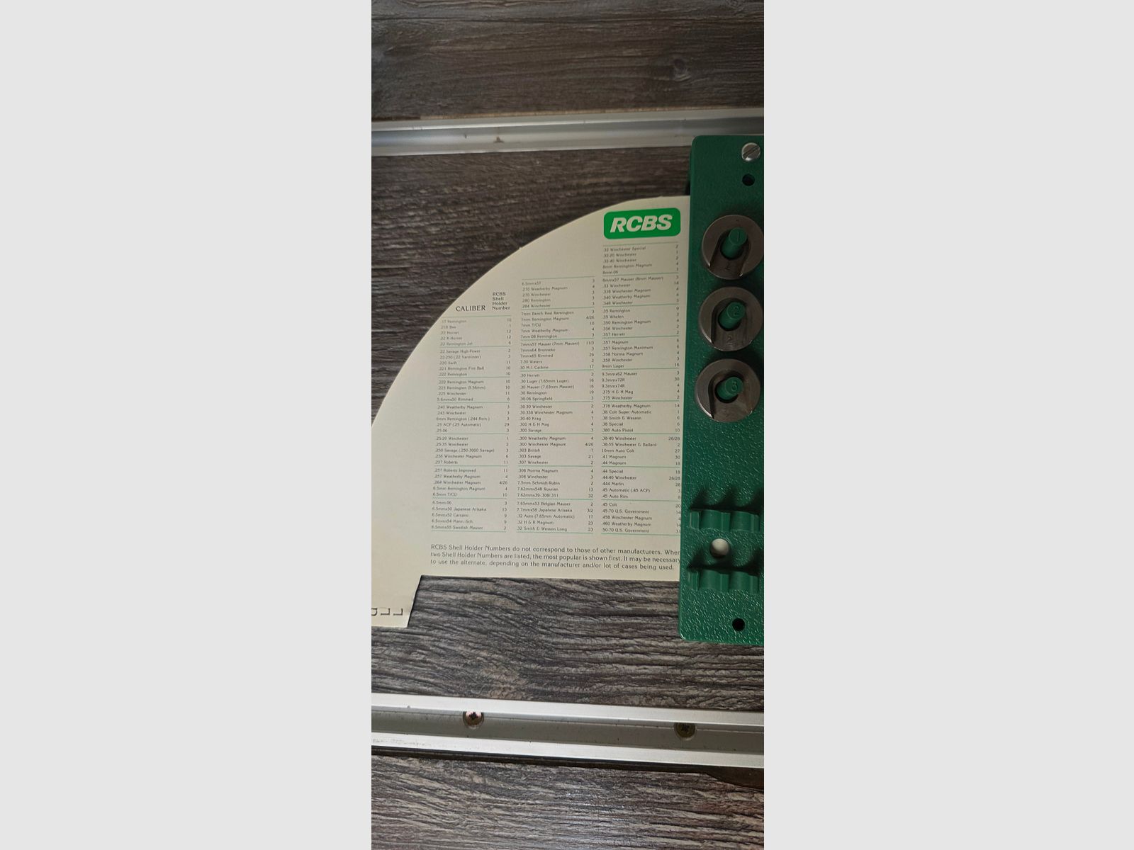 RCBS portaherramientas Nr: 1 2 3 4 5 7 8 con soporte