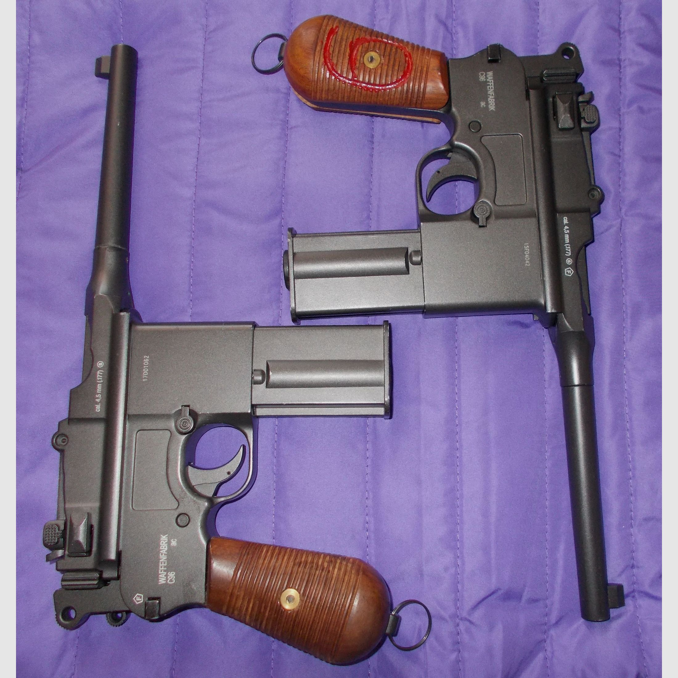 2x UmarexLegends C96 4.5mm BB CO2 Blowback with WOOD GRIPS