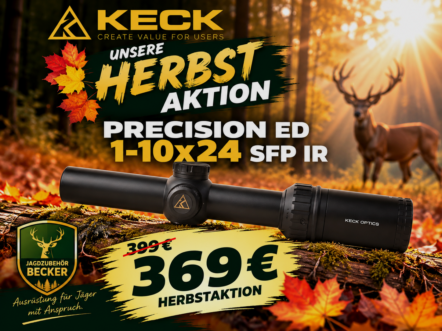 KECK Optics RS Precision ED 1–10×24 SFP IR-KG1 – Offerta autunnale, immagine 1 di 2