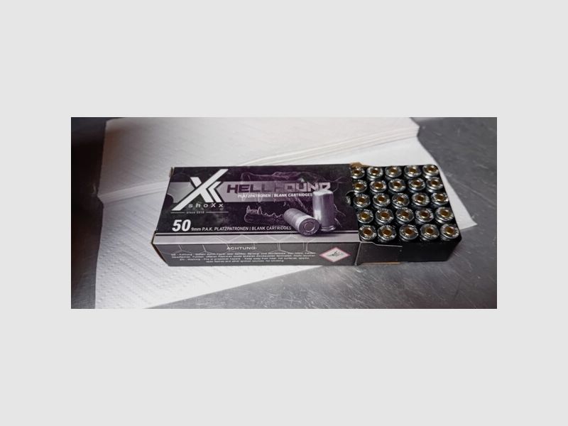 50 Schuss Pobjeda Knallkartuschen 9mm PAK