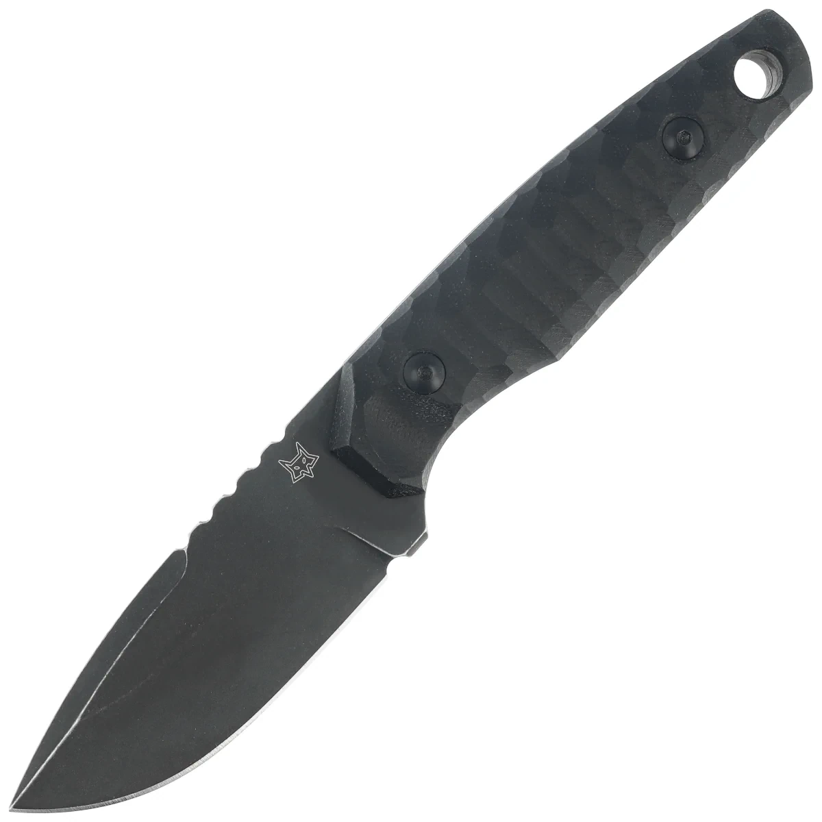 Fox KS Black G10 Knife, Top Shield Antracite Stonewashed Niolox by GZ Tactical Knives (FX-627 G10B)