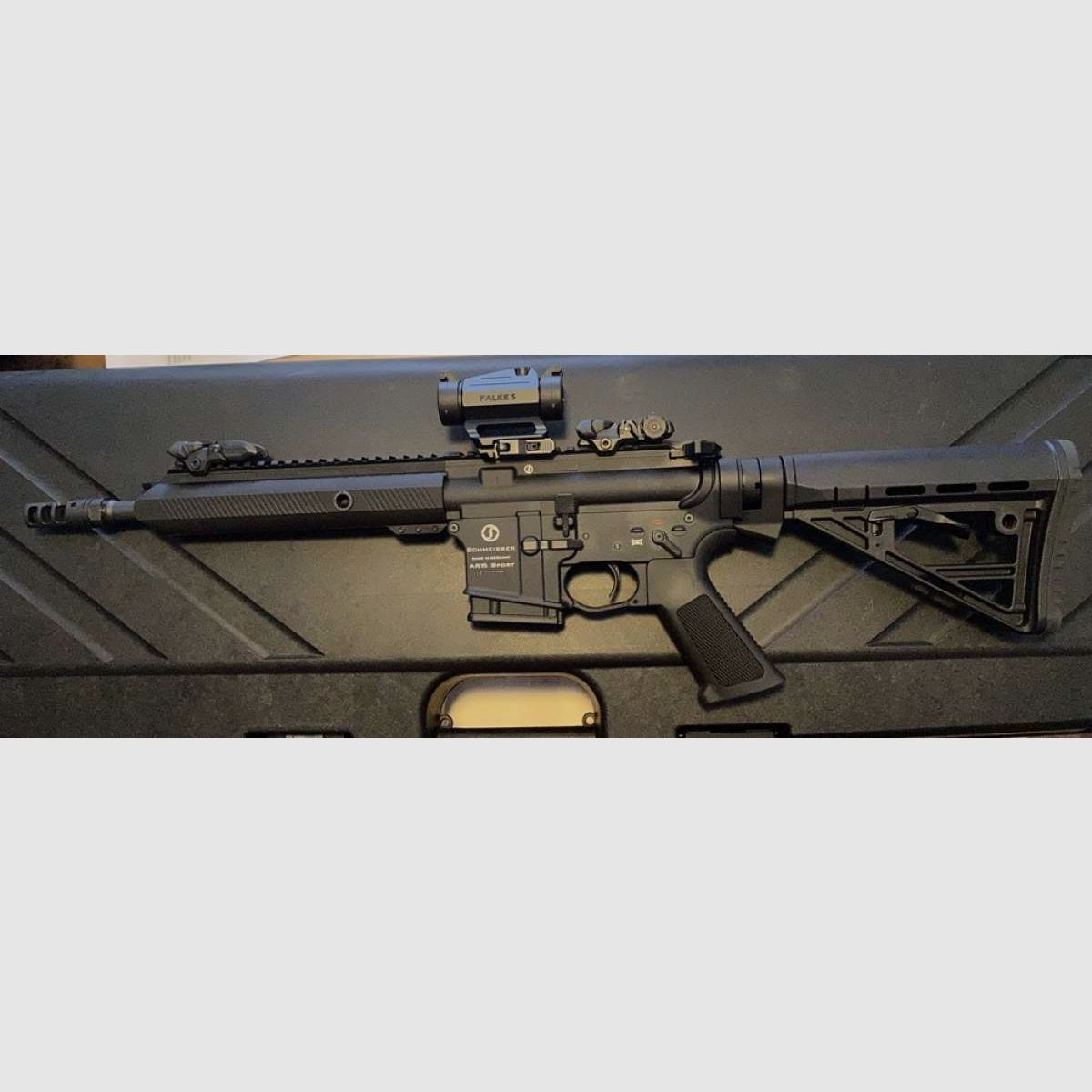 2023 Schmeisser AR 15 S4F Sport looplengte 10,5" inch, kal. 223 Rem, + Falke S Reddot !