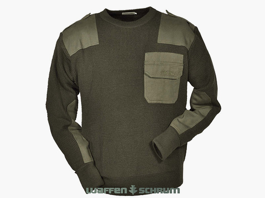 Hubertus Jagdpullover mit Besätzen  Oliv