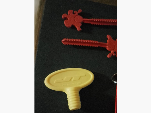 3x Bouchons de bouche d'origine Rouge Accessoires de transport Ram cal .43 .50 Bouchons de canon Gomme Marqueur comme neuf universel Umarex t4e Pistolet Fusil Paintball