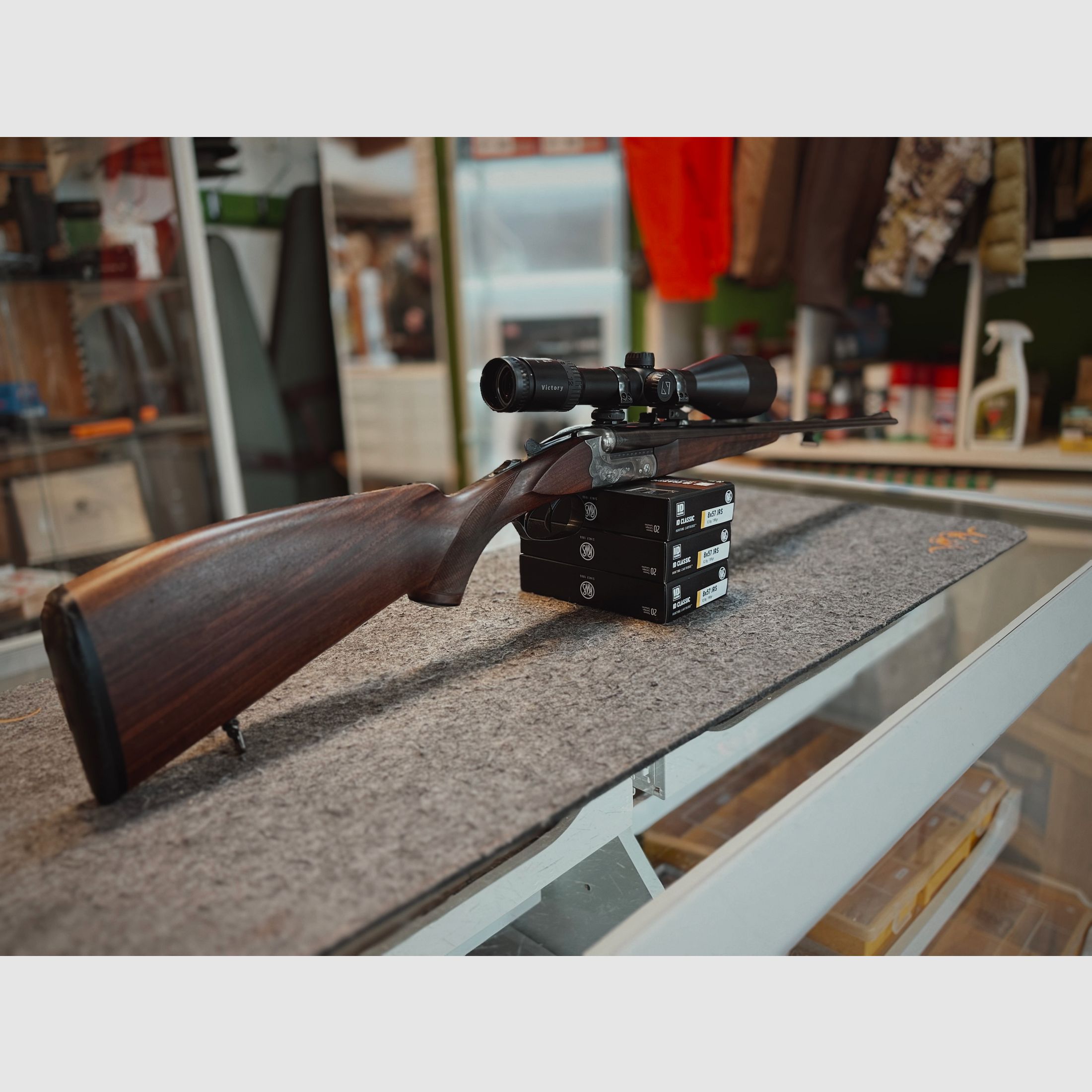 Merkel double rifle 8X57IRS like new!