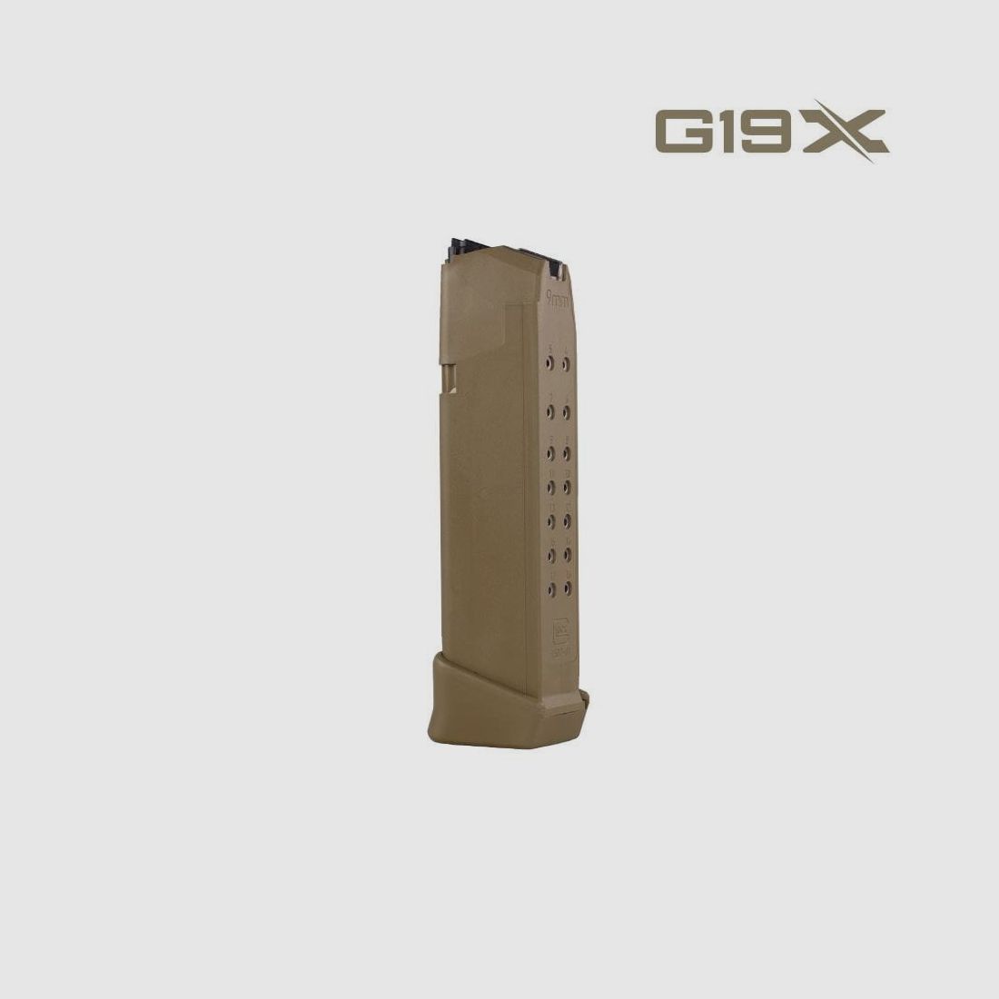 GLOCK-magazijn voor 19X coyote (+2) 9mm Luger 19 patronen, afbeelding 1 van 3