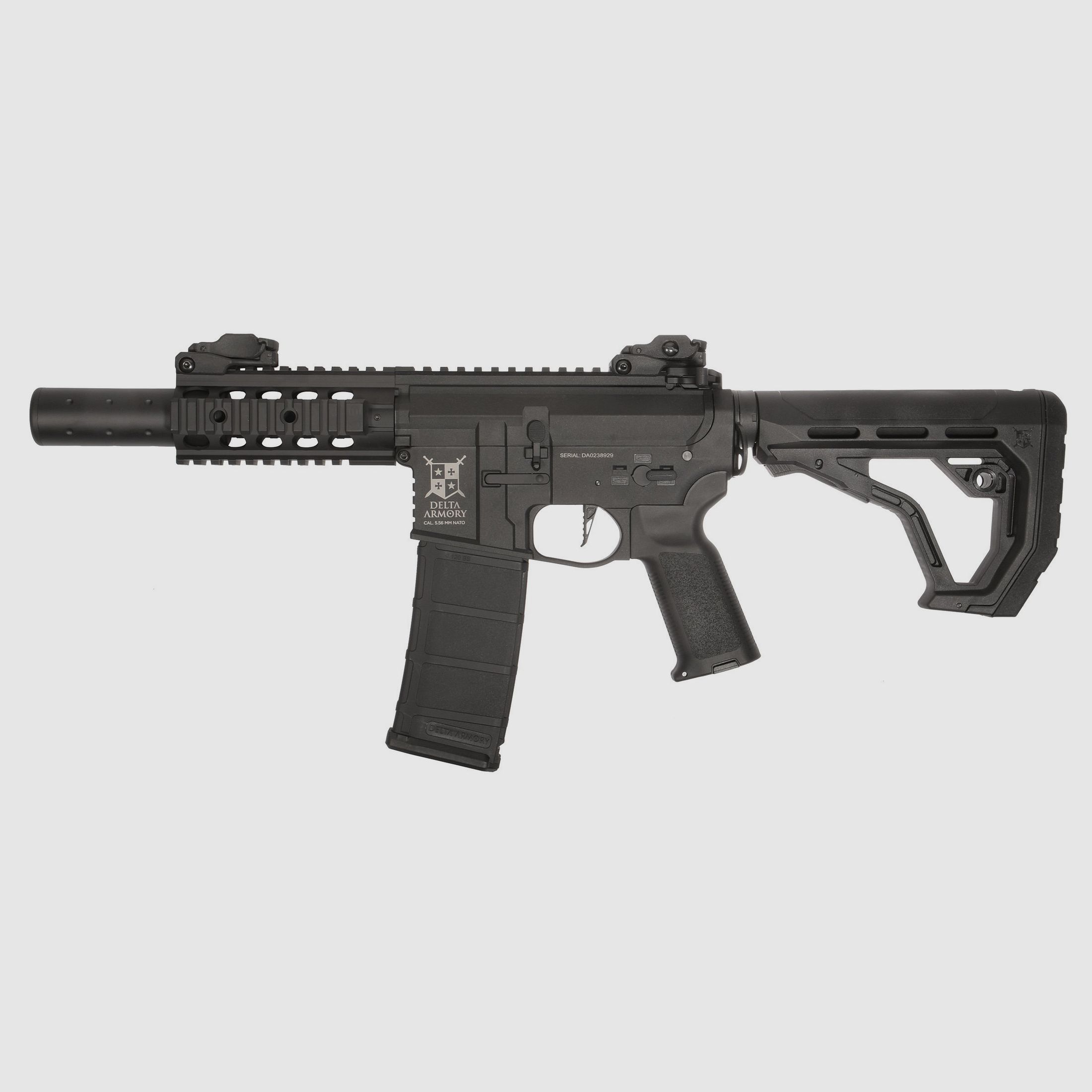 AR15 SilentOps CQB BRAVO EAGLE ETU Schwarz AEG Softair Gewehr max. 0,5J | Delta Armory