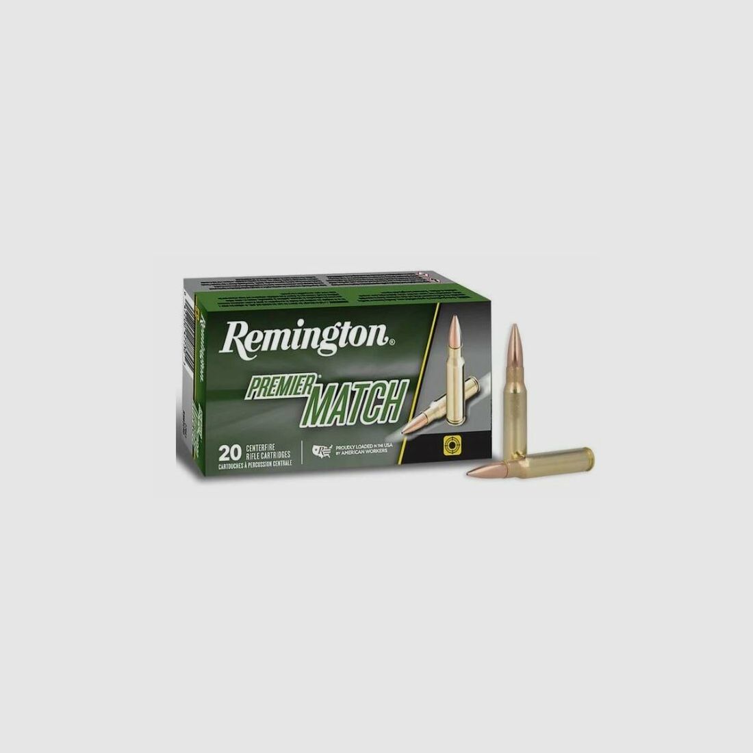 REMINGTON AMMUNITION .308 WIN 168GR PREMIER MATCH MATCHKING OTM VPE: 20 - 200 available immediately +50€ ADR shipping - 200 shots RRP: 550€