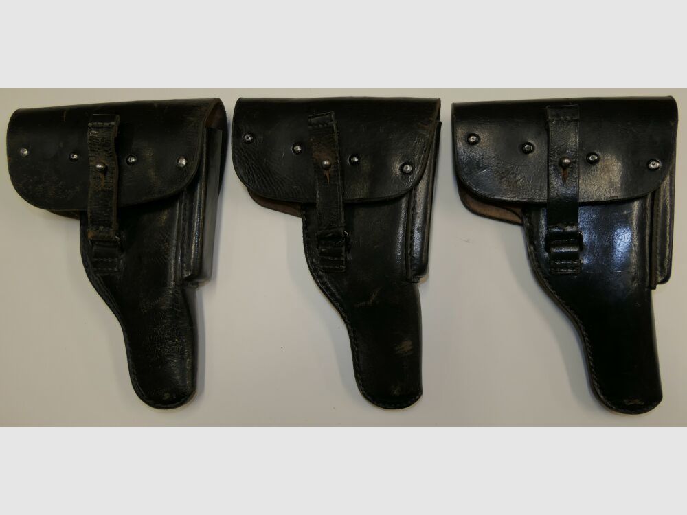 different leather holsters used for Walther P38 / P1 from the Bundeswehr