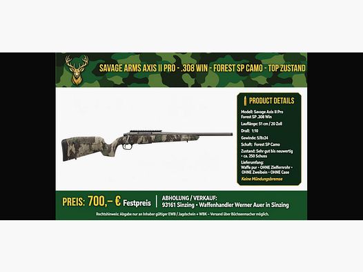 Savage Axis II Pro .308 Woodland