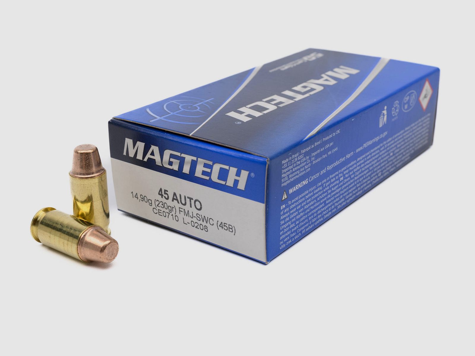 MAGTECH .45 ACP FMJ Semi WadCutter 230grs.