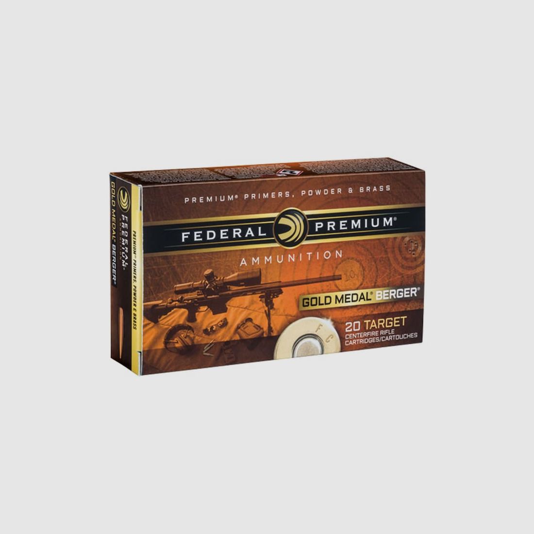 Federal Premium Gold Medal Berger 6.5 Grendel 130GR AR Hybrid OTM 20 cartridges