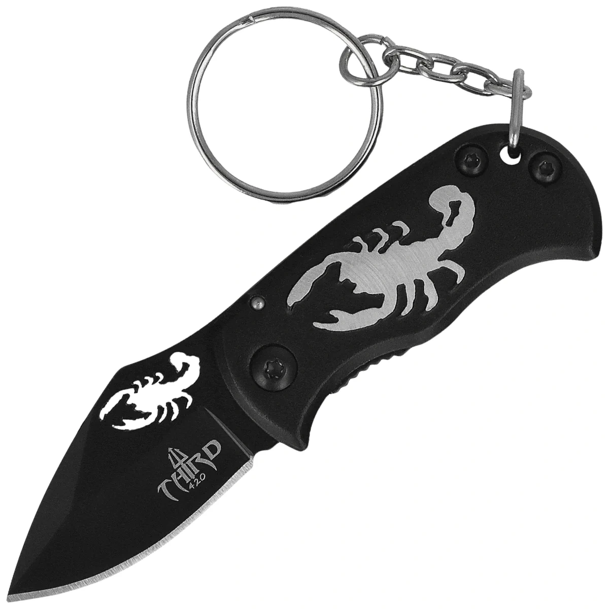 Nóż składany brelok Third Decor Habitat Scorpion Black Aluminium, Black 420 (N201S)