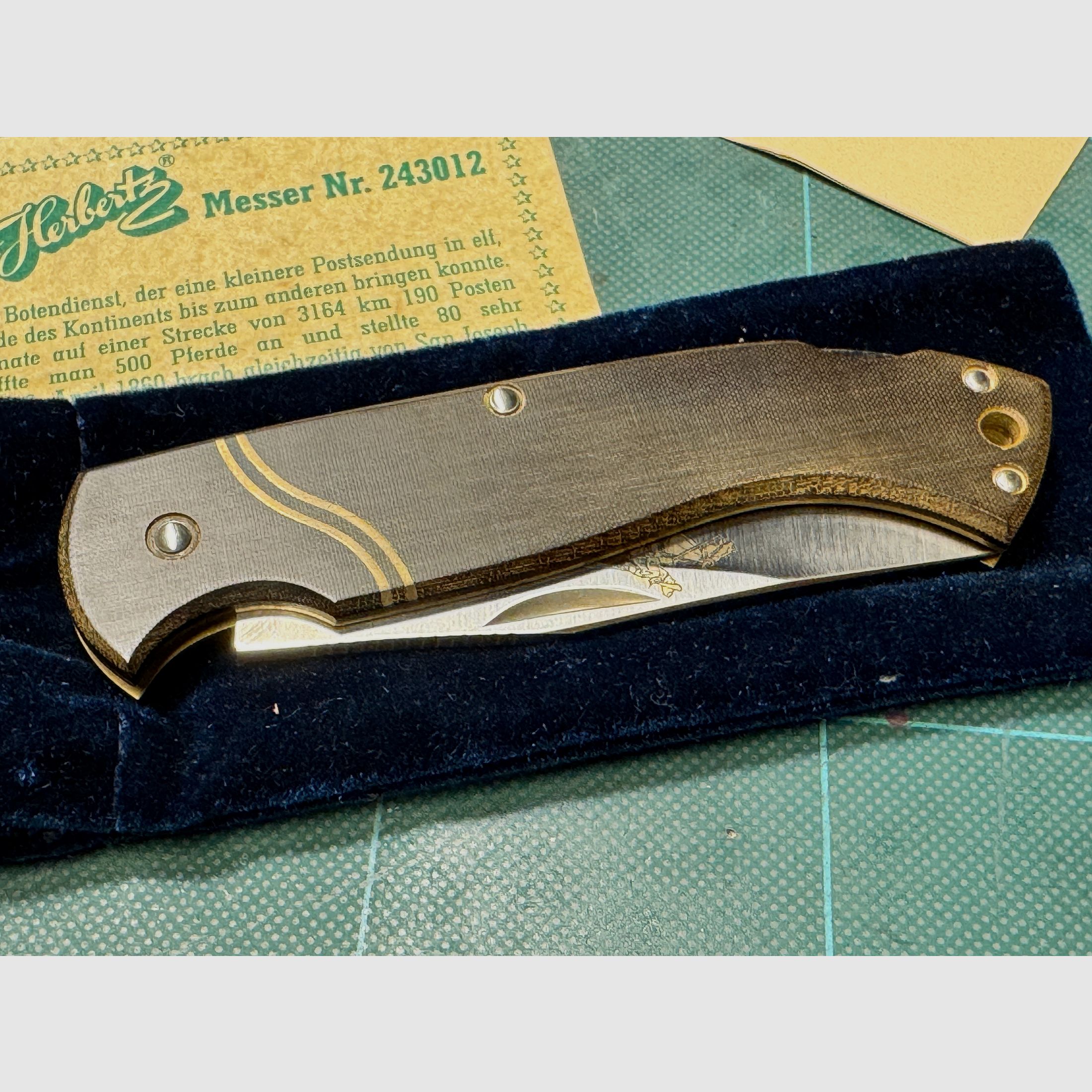 Herbertz collector's knife "The Pony Express" No. 243012 – complete set OVP & certificate