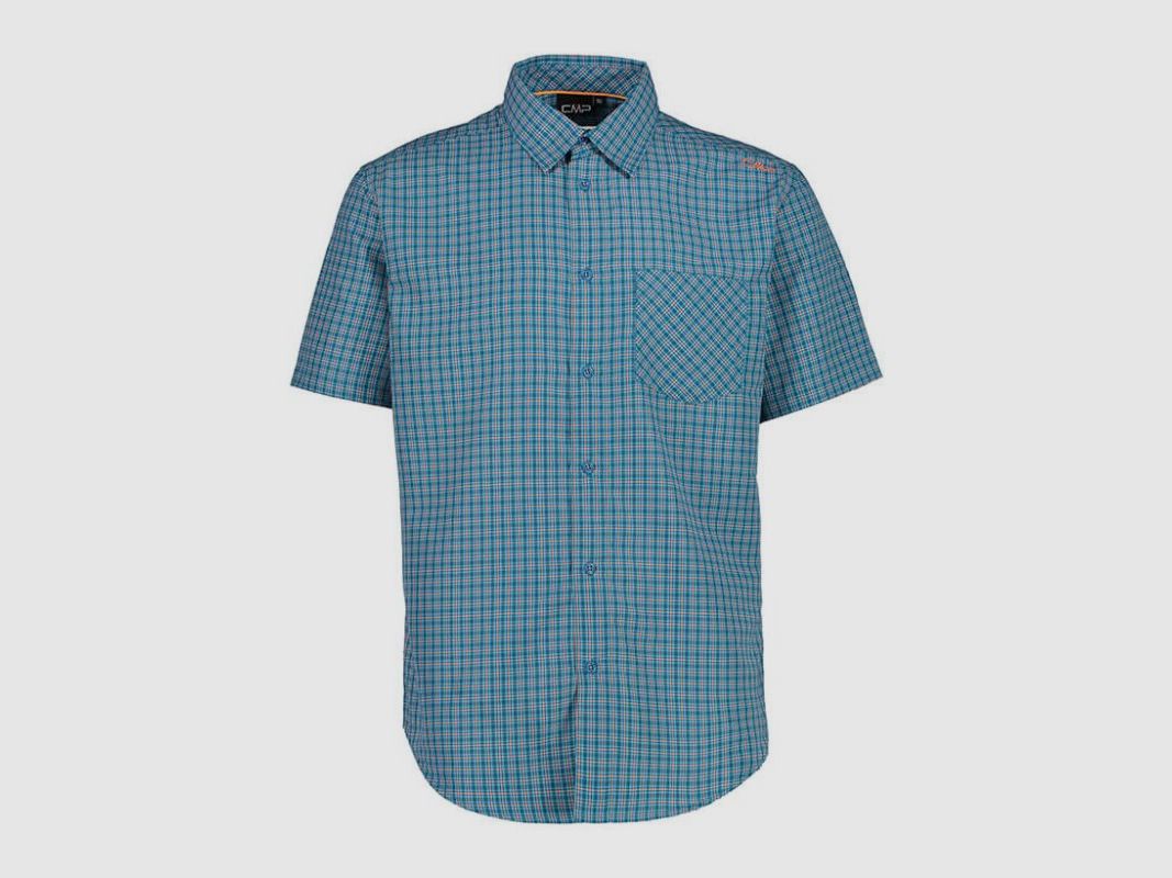 CMP Kurzarm-Hemd mit Karomuster Ottanio-Zement 52