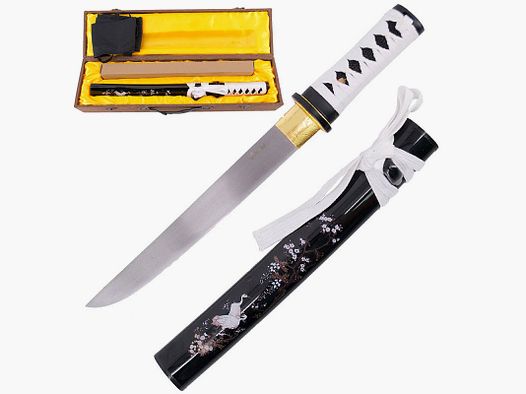 Tanto mit Blumen und Kranich Details