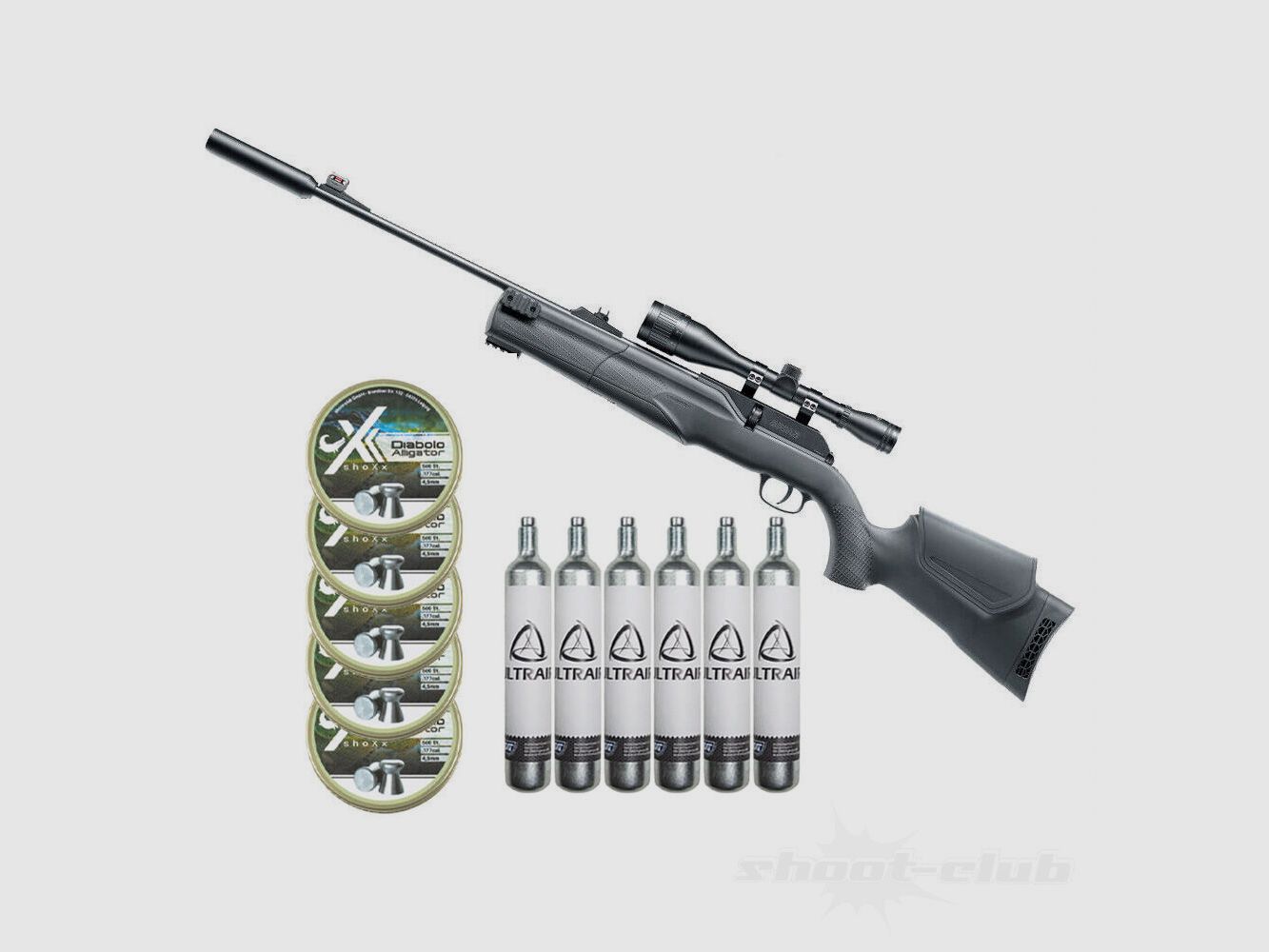 Umarex 850 M2 Target Kit Co2 Gewehr 4,5mm im Set mit CO2 Kapseln und Diabolos