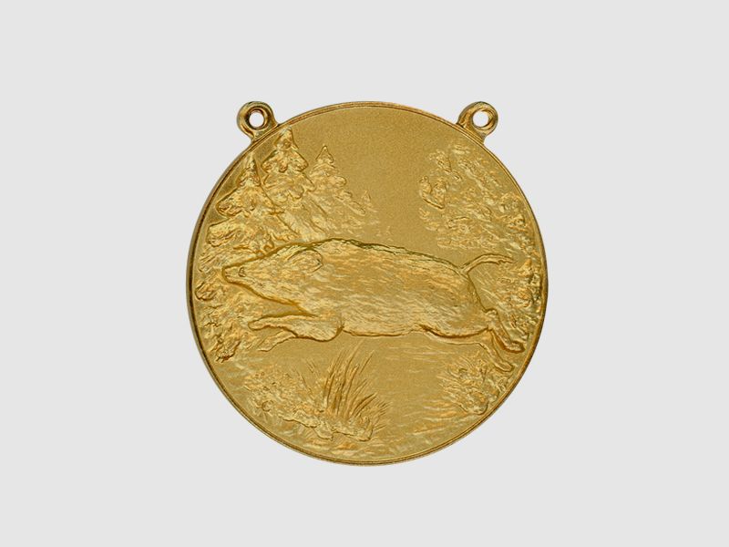 Steinhauer&Lück Medaille Wildschwein mit Kette Vergoldet