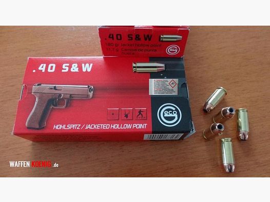 Geco 100 pièces cartouches GECO .40 S&W-ogive creuse