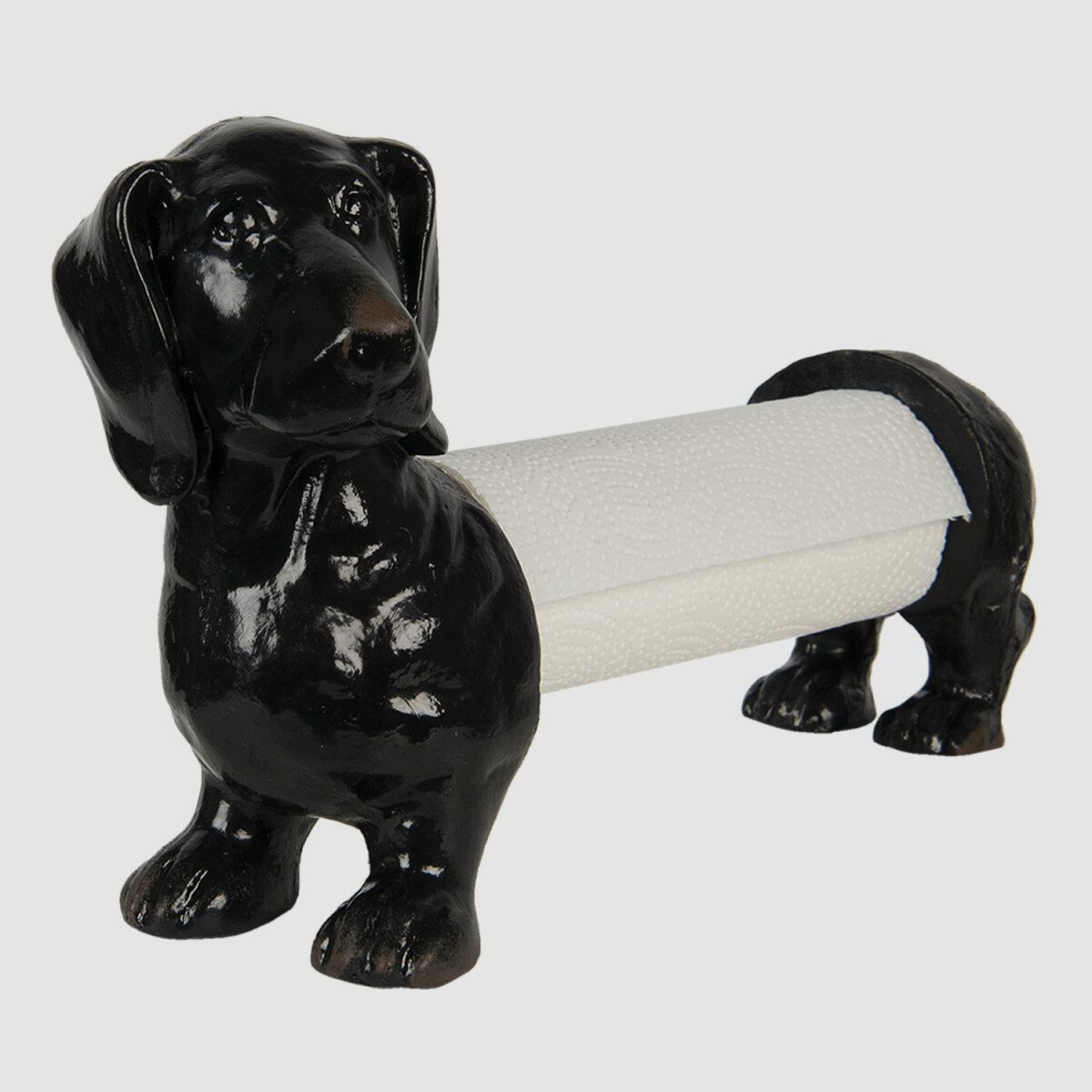 Lovergreen Art de la table Motif Teckel en tant que support de rouleau de cuisine en fonte