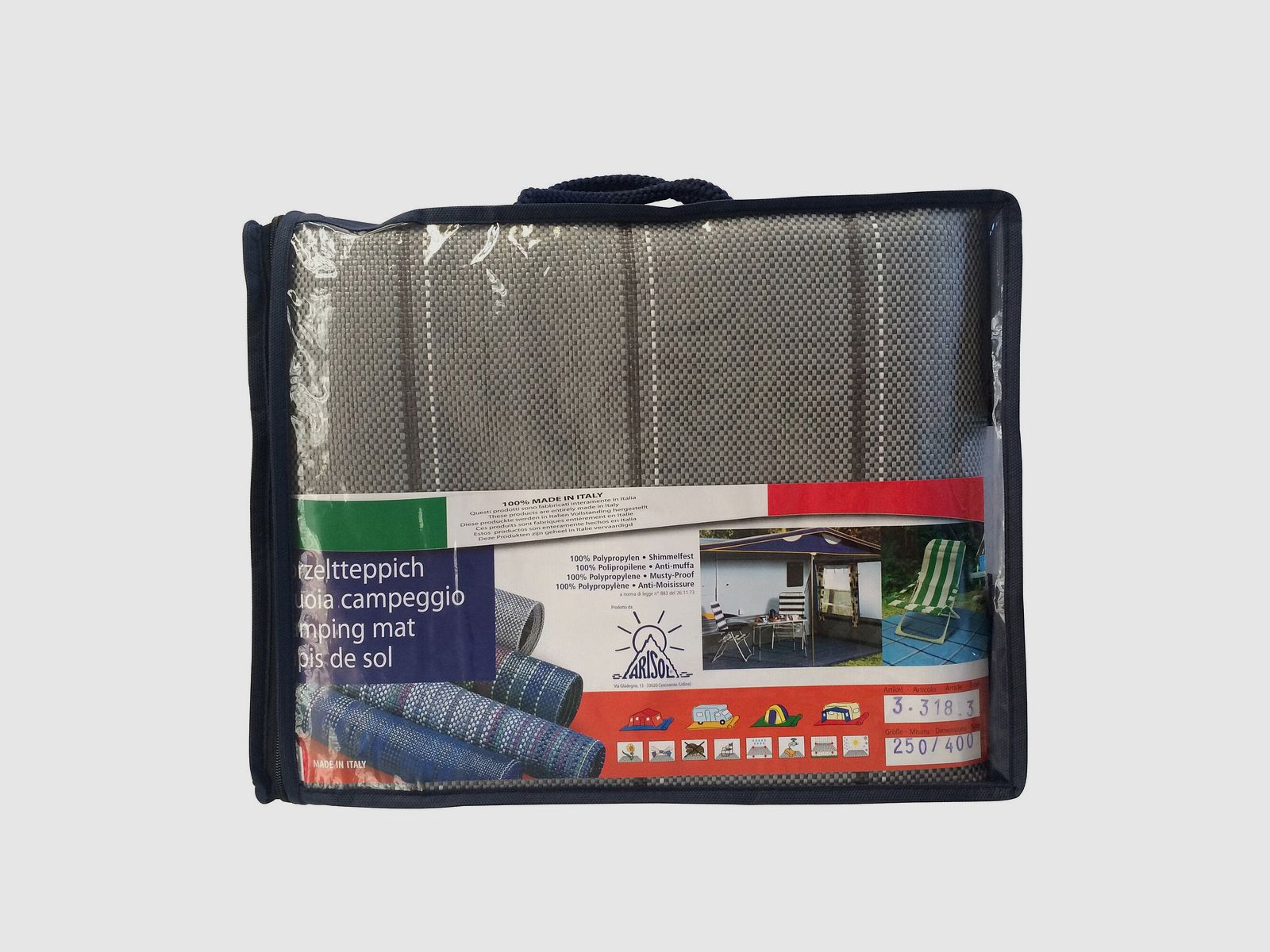 Tappeto da tenda premium grigio, 500 cm, immagine 2 di 2