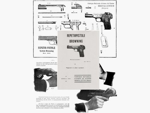 Nachdruck deutsche Bedienungsanleitung Pistole FN 1900 Cal .7,65
