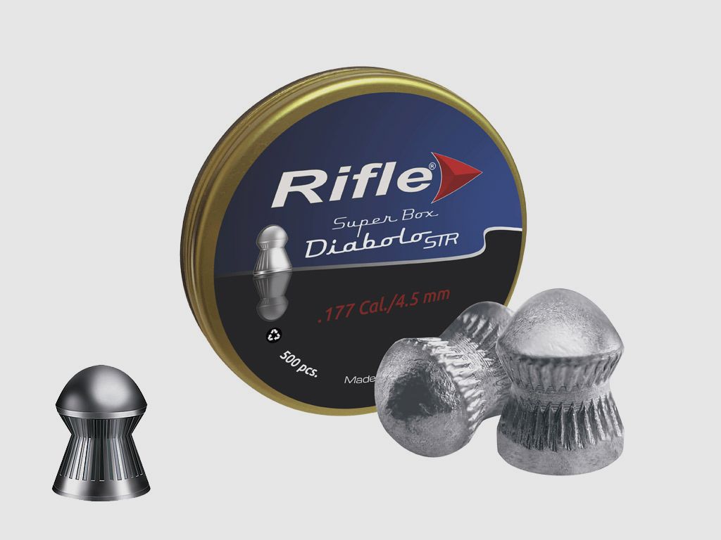 Rundkopf Diabolos Rifle Ammunition STR Kaliber 4,5 mm 0,47 g geriffelt 500 StĂĽck