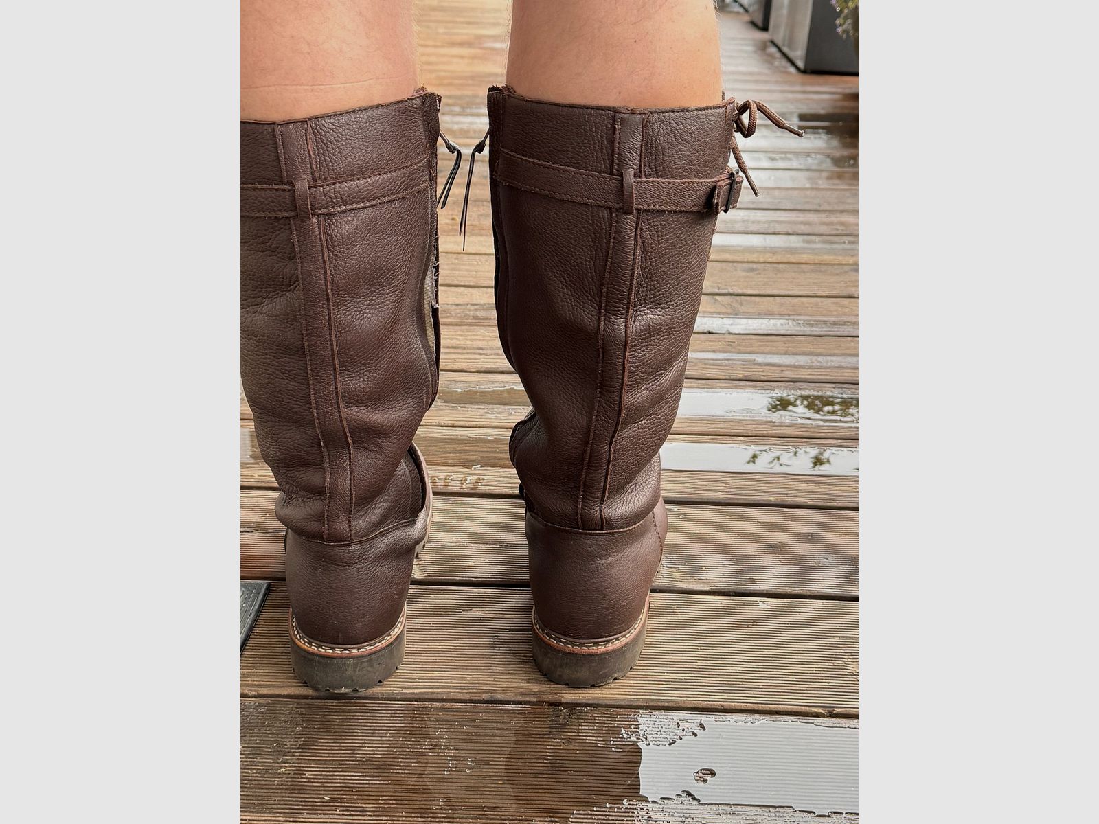Lederstiefel, Marke Hanwag, mit Lammfell