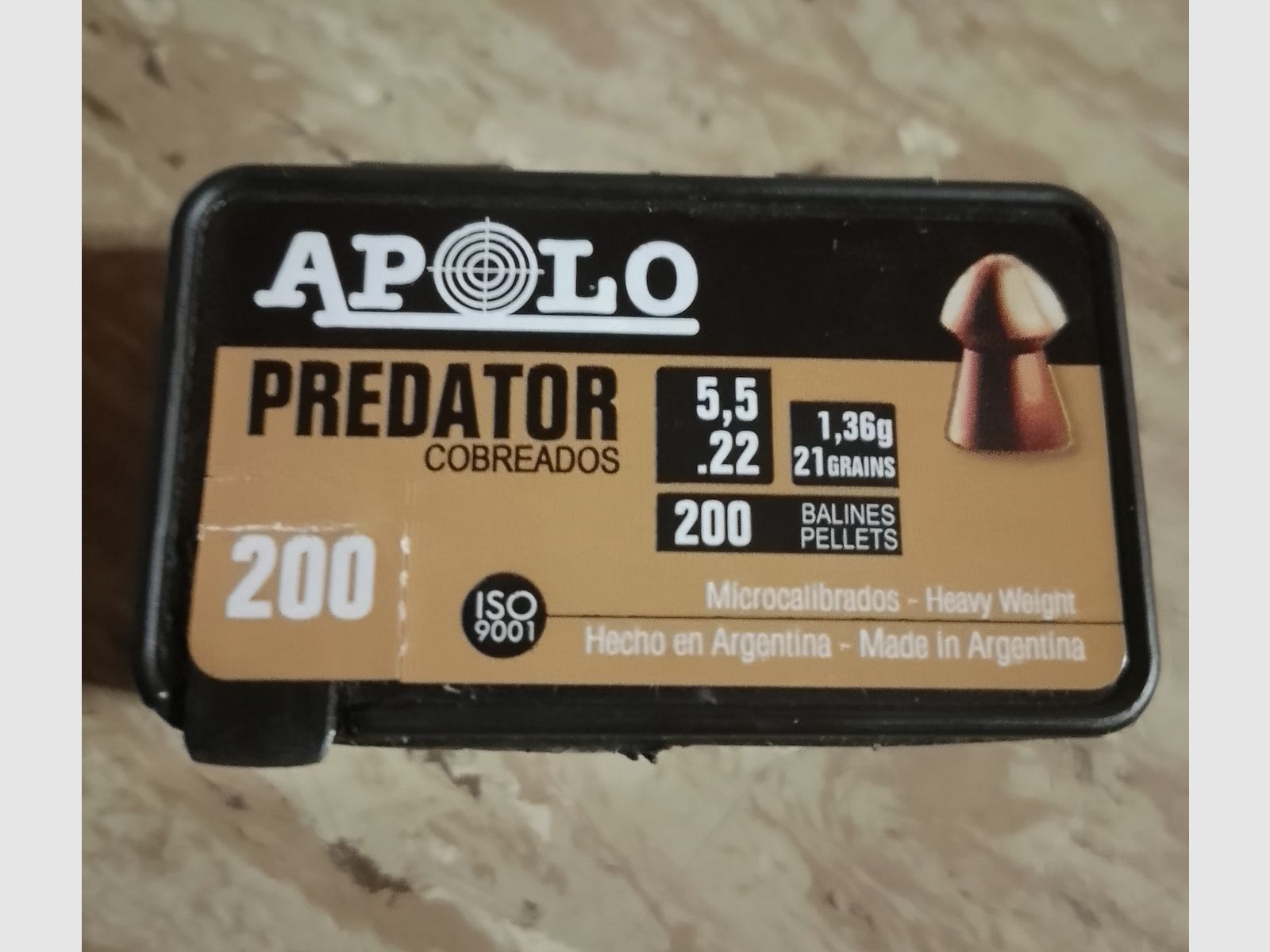 Neue Diabolos 5,5mm verkupfert Predator Apolo Cal .22 1,36g grains 21