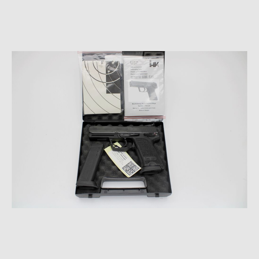 Pistole Heckler & Koch USP mit Box, 2tem Magazin Anleitung und Anschussbild 9mmLuger