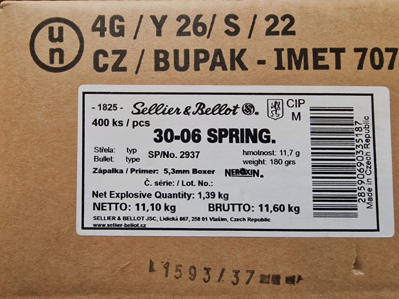 S&B .30-06 Spring. SP 180 grain 400 Schuss