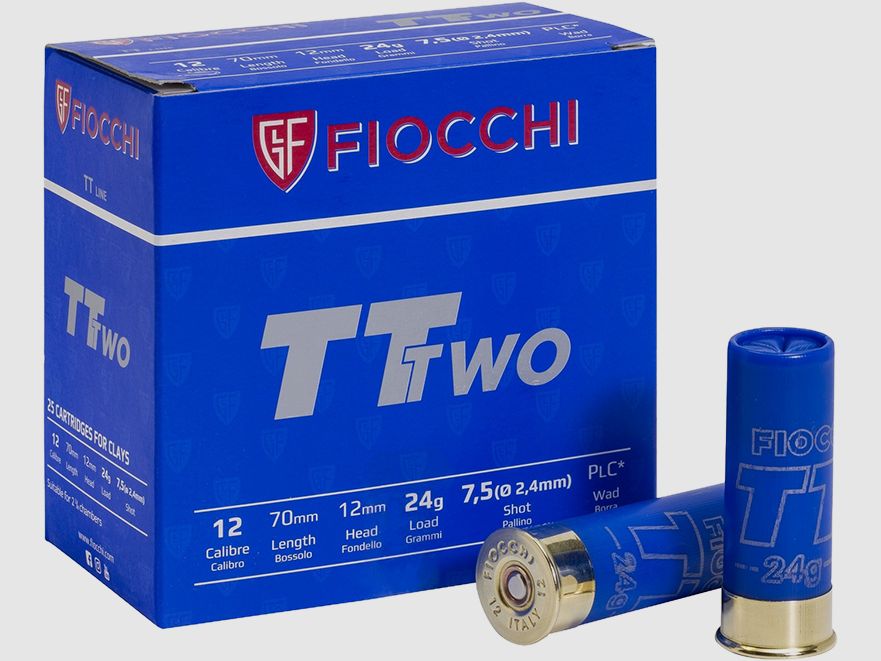Fiocchi TT TWO Trap Sportschrot .12/70 24G #7,5 25 Patronen