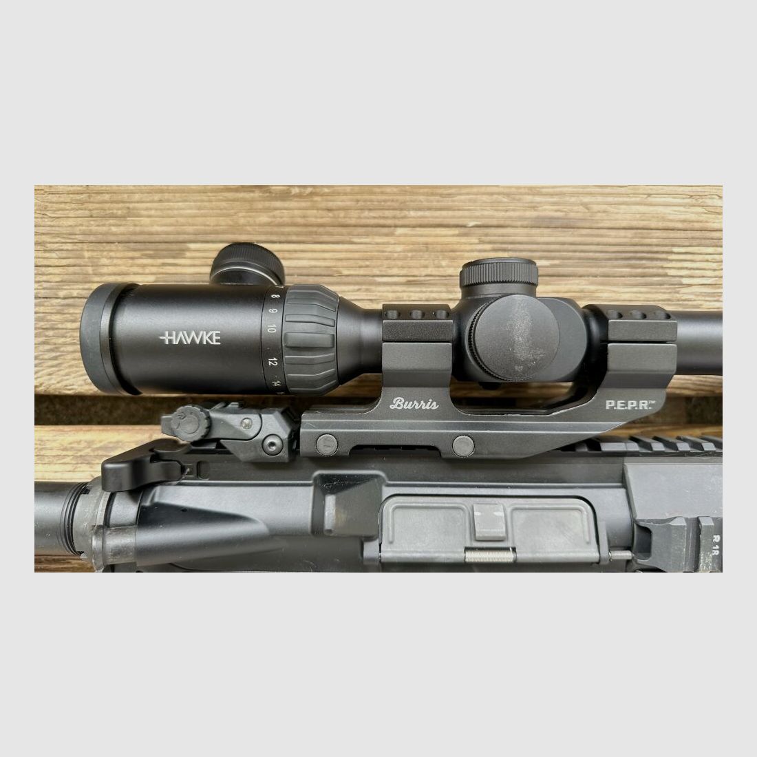 Haenel Mod. CR 223 mit Hawke 6-18x50 Endurance Zweibein offene Visierung Ko .223Rem
