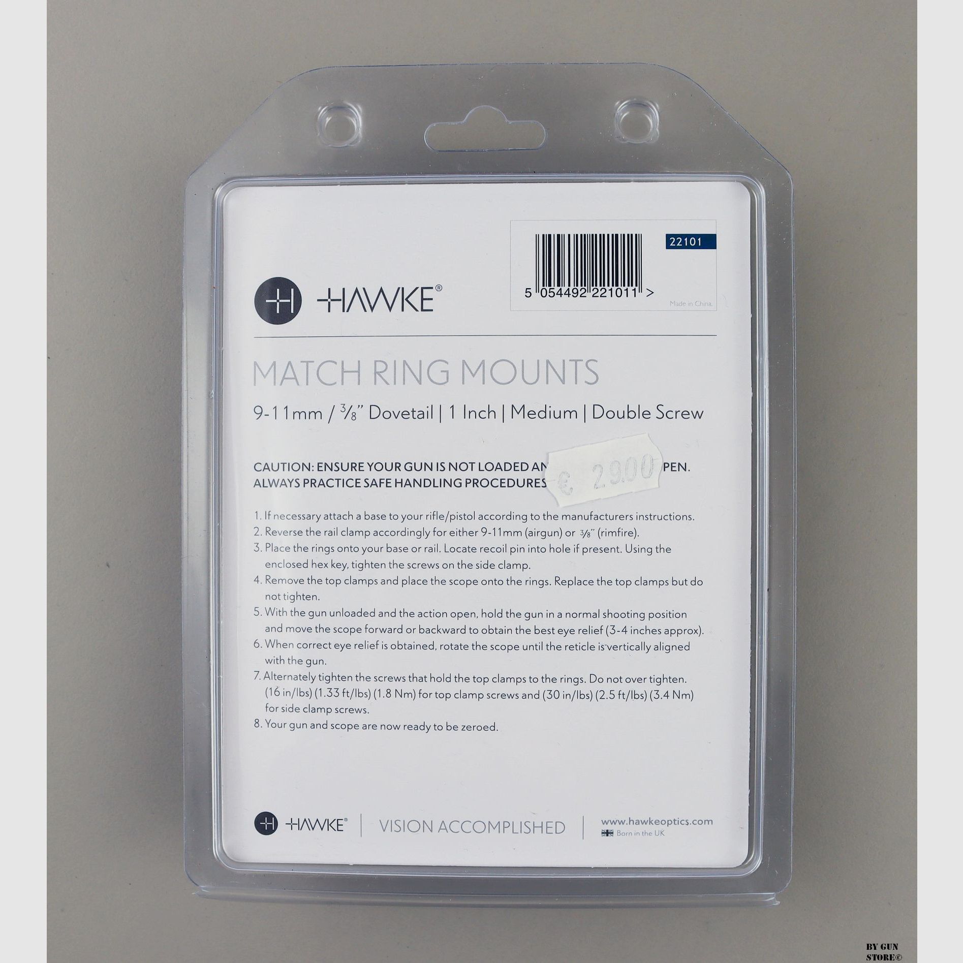 Soportes de Anillo Hawke 9-11 / 3/8 Dovetail / 1 pulgada / medio / doble tornillo, imagen 2 de 2
