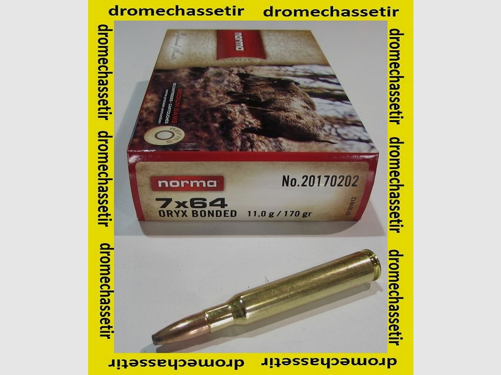 1 Schachtel mit 20 Patronen Norma, Oryx, 170 Grain Kaliber 7×64