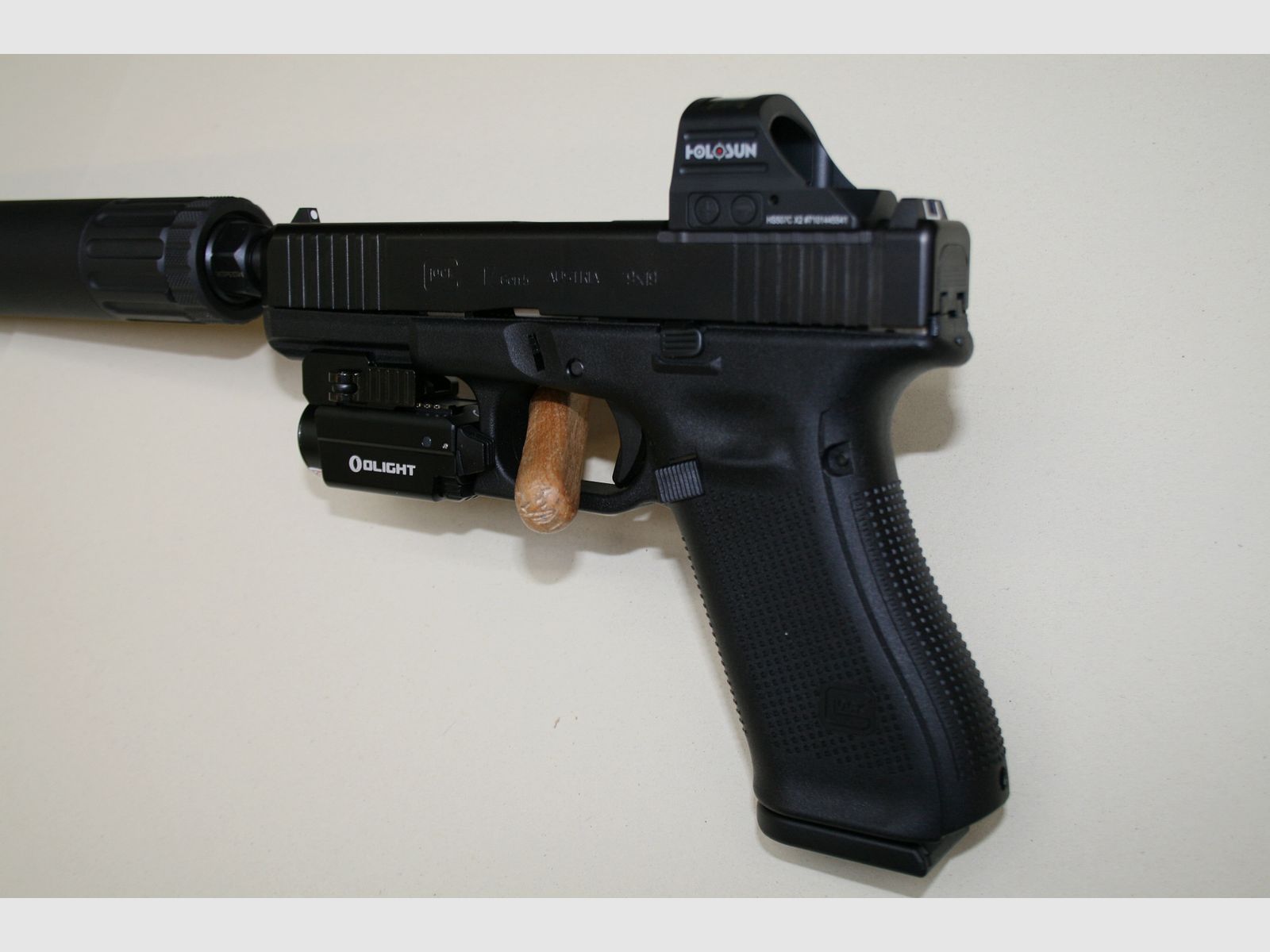 PACK SFO Glock 17 MOS/gewinde + Rotpunktvisier + Schalldämpfer + Kombi Lampe/Laser, Bild 3 von 8
