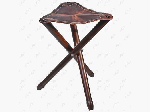 Treppiede PISTEURS Seduta in Pelle Gambe in Legno