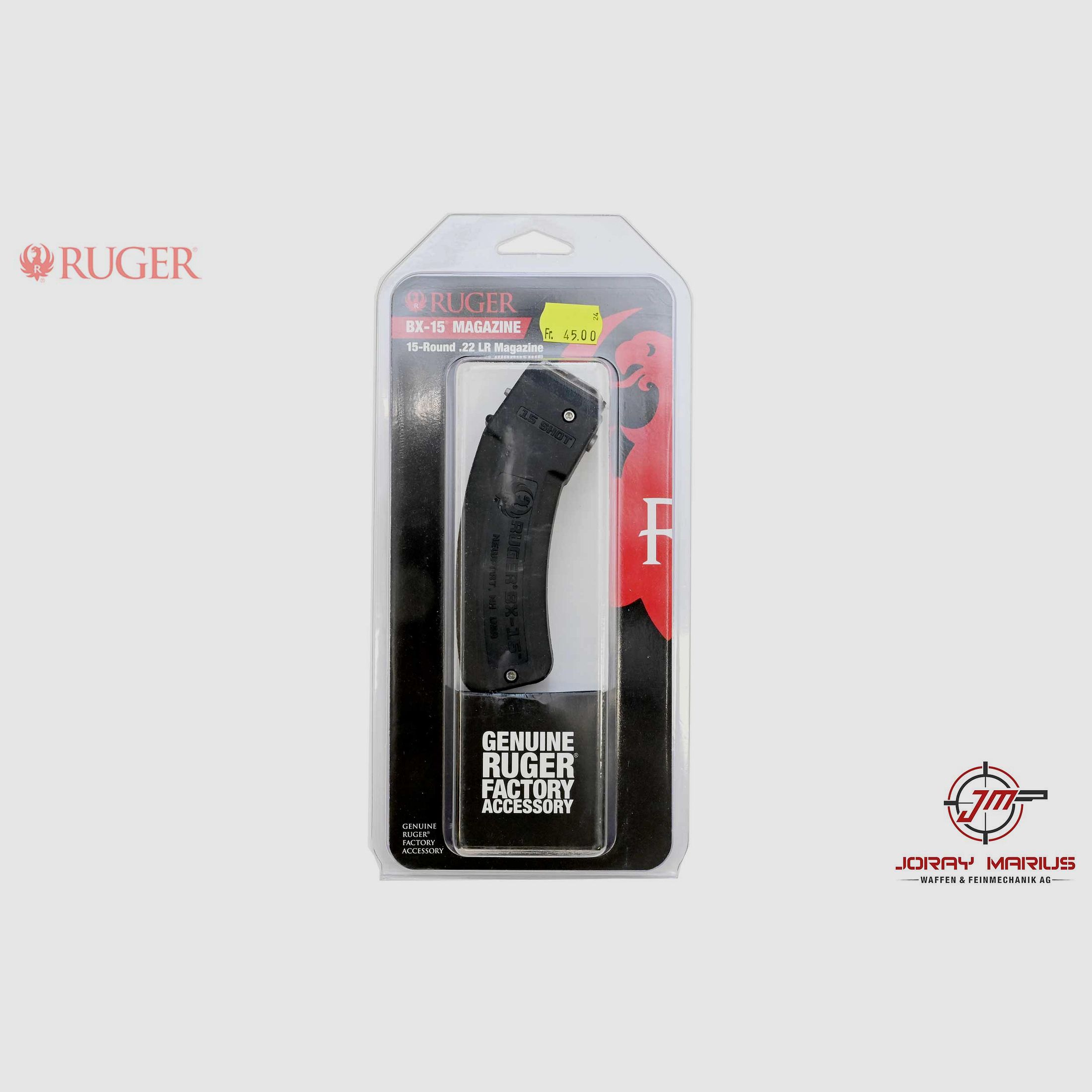 Caricatore Ruger BX-15 .22lr, 15 colpi (polimero)