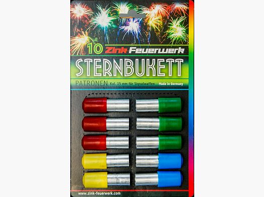 Zink 15mm, 4 Farben Sternenbukettpatronen 10 Schuss