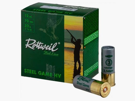 Juego de acero HV 12/70 - 3,25mm/32g/a25/Disparo de acero