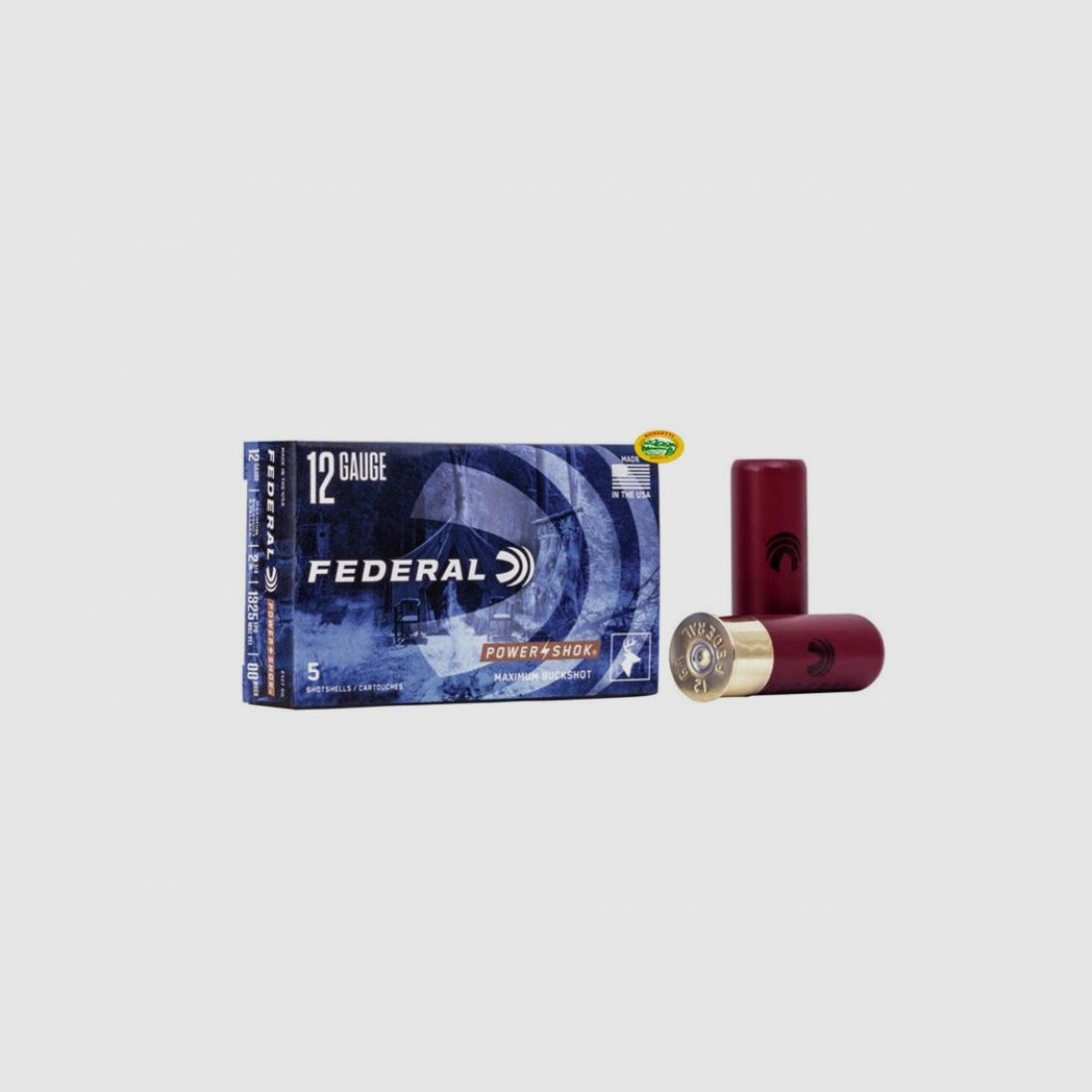 FEDERAL Patronen mit Schrotkaliber 12 - 12 Pellets - 00 Buck