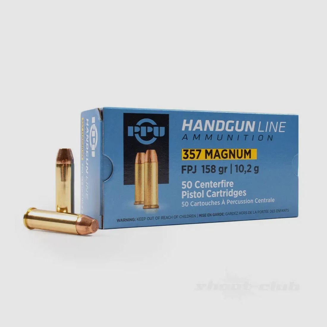 PPU .357 Magnum 10.24g/158gr FPJ Revolver cartridges 50 pcs
