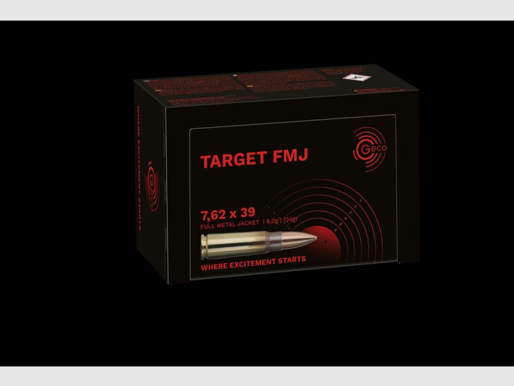 Geco 7,62x39 FMJ Target 124grs / 8,0g