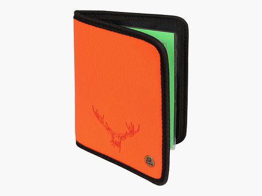 AKAH hunting license case neoprene orange deer motif