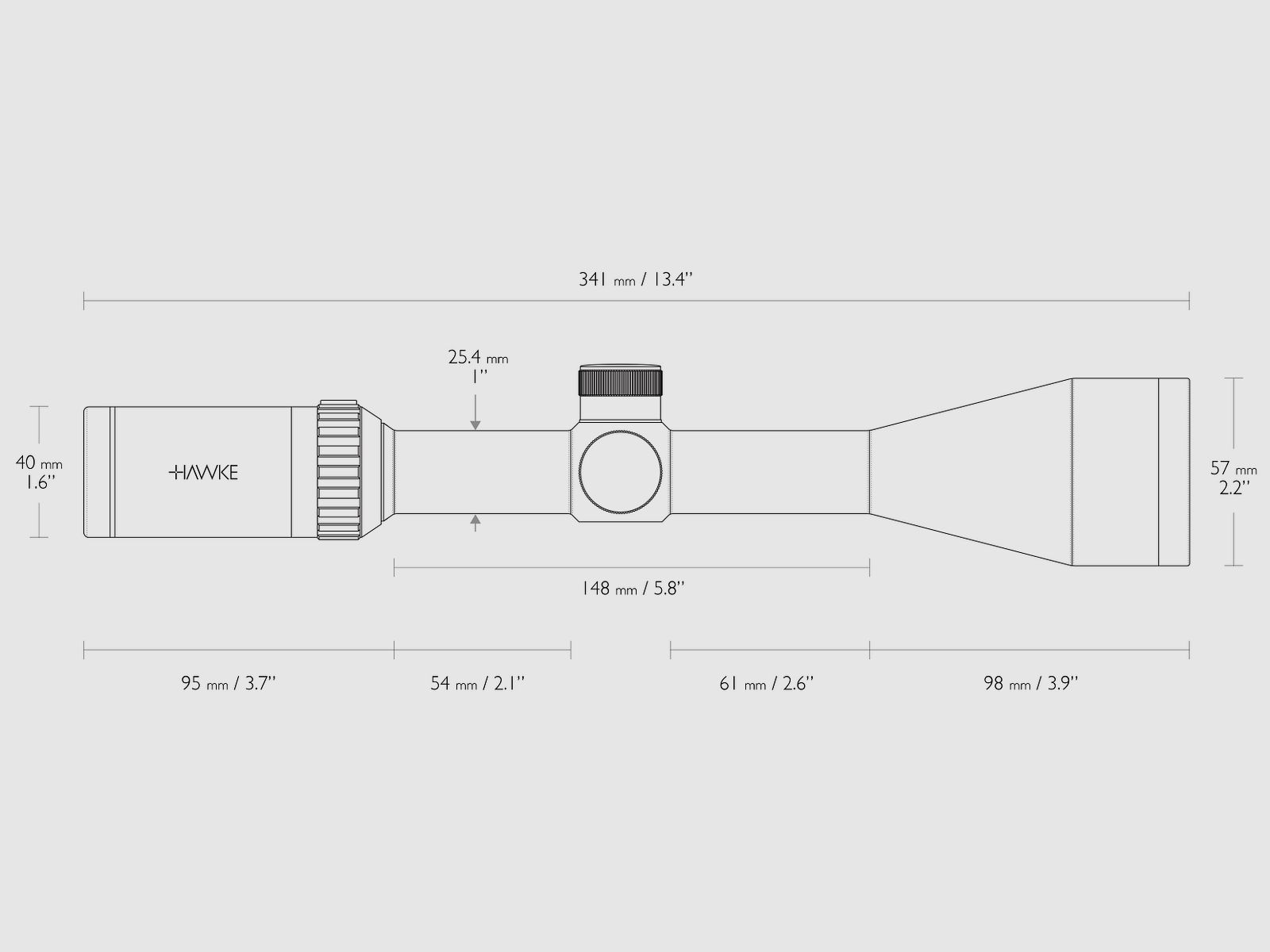 HAWKE 14251 Zielfernrohr VANTAGE 4-12x50 RIMFIRE 22 SUBSONIC Leuchtabsehen