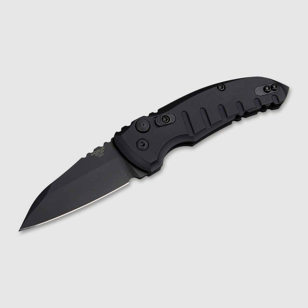 Coltello a molla A01 microswitch Wharncliffe tutto nero