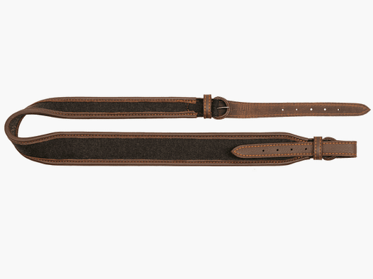 Correa de rifle AKAH de cuero de alce y loden con base de corcho